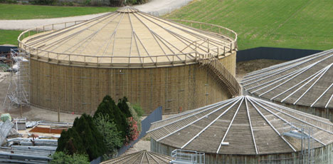 Aerial view of the new Fonterra Edendale tank in situ.