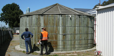 A 100m3 tank at Cookie Time Templeton (24km from epicentre) survived the 'quake.