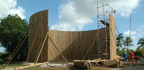 Part way through the construction of a Timbertank